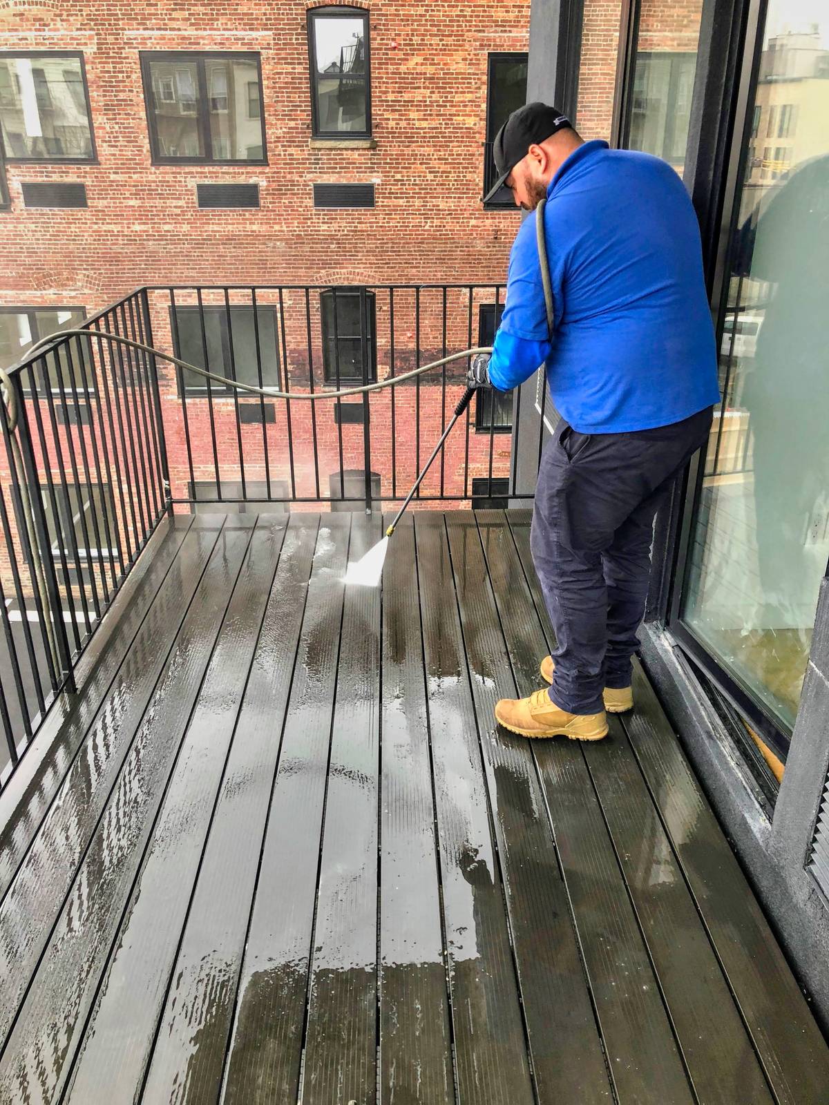 Bird Dropping Cleanup & Power-Washing Deck in New York City