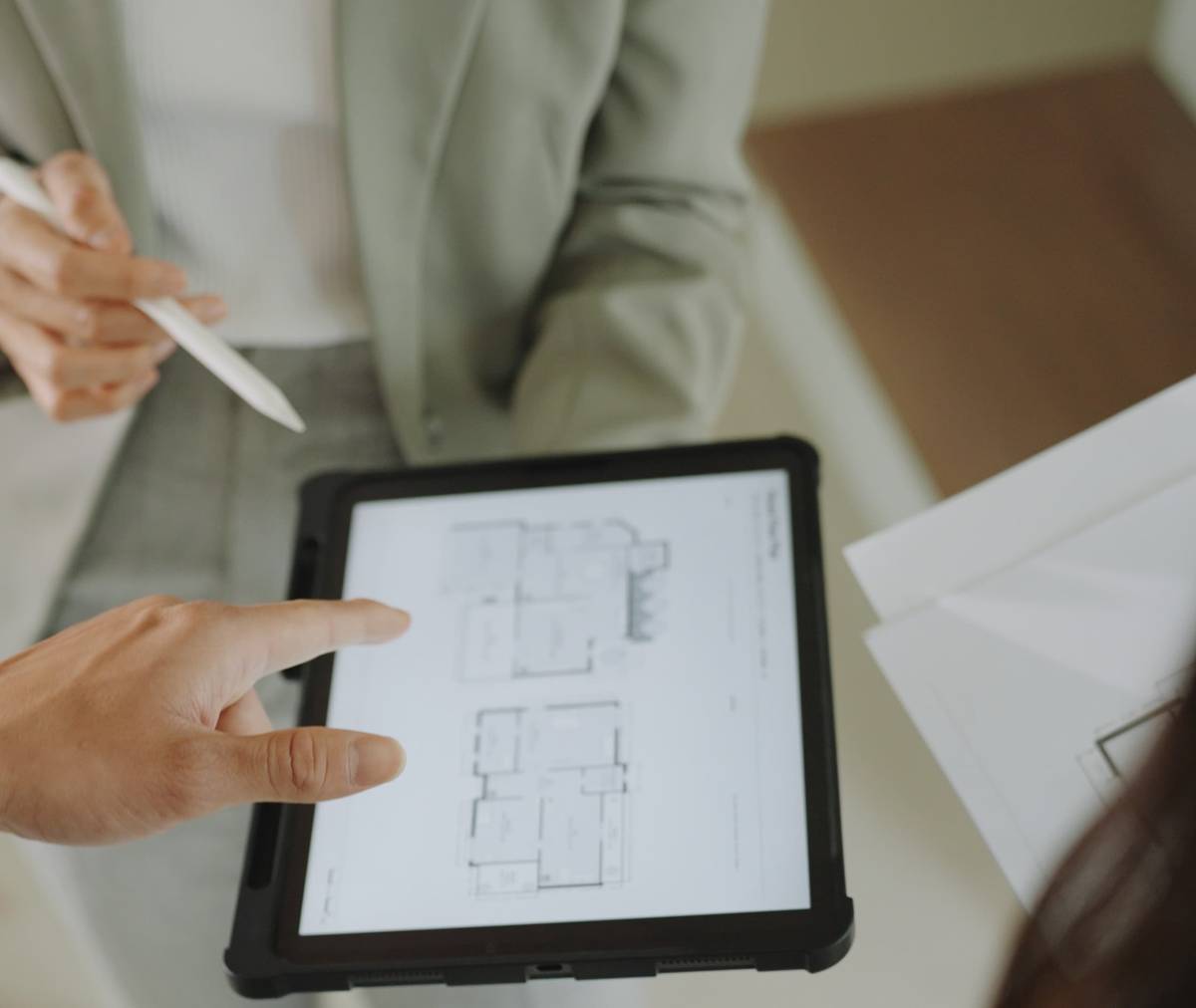 blueprints of digital floorplan for client